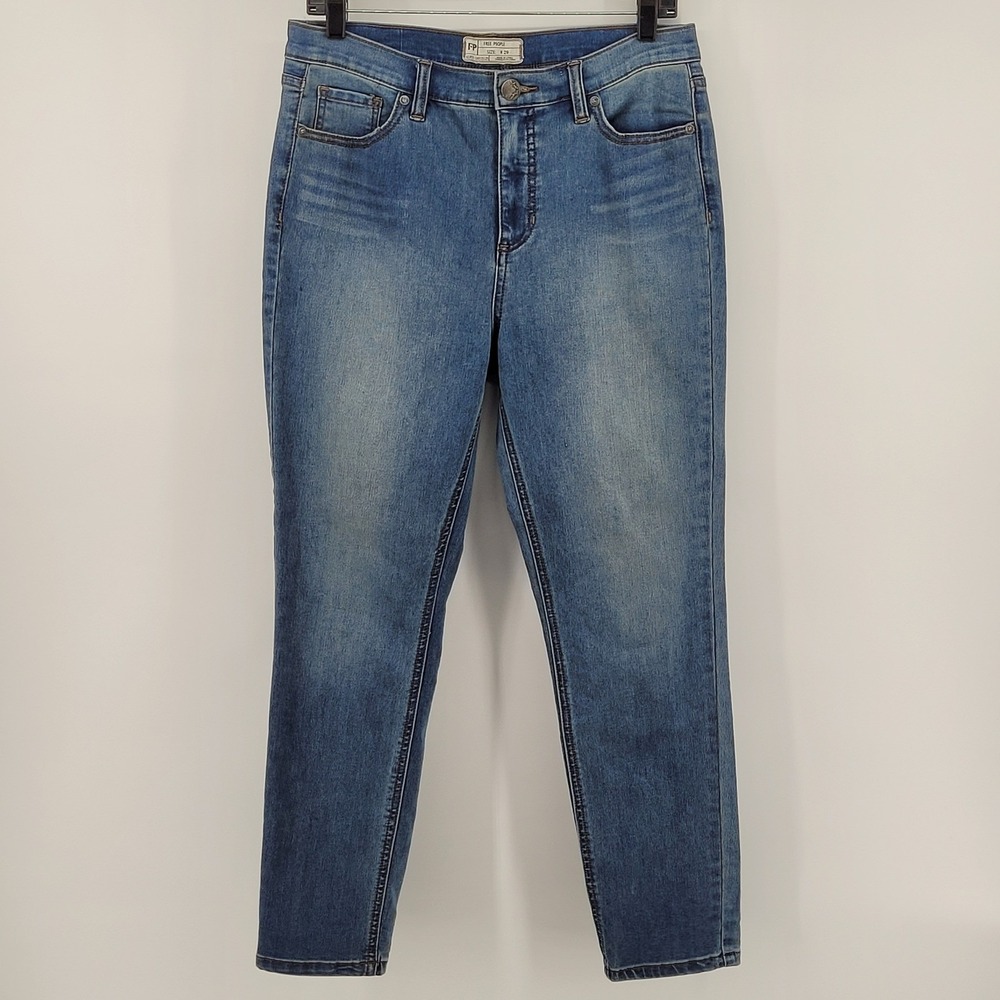 Free People Jeans Womens 29x27 Blue High Rise Skinny Stretch Denim